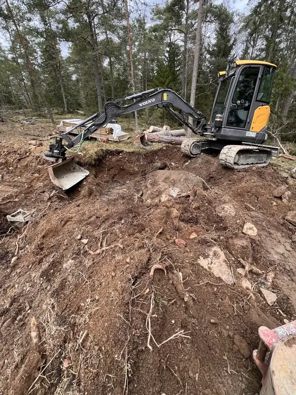 Schakt i skogsmark